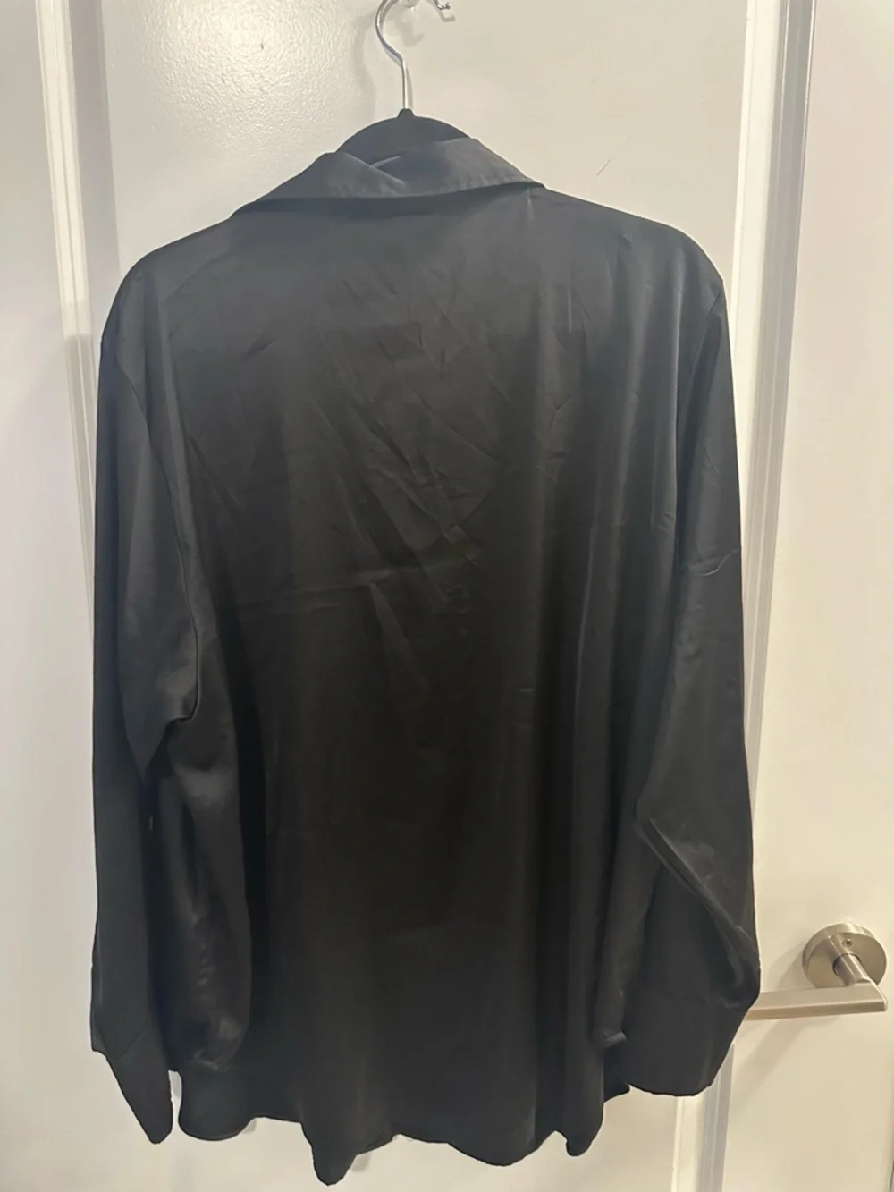 H&M Black Satin Button-Up Blouse - Picture 2 of 4